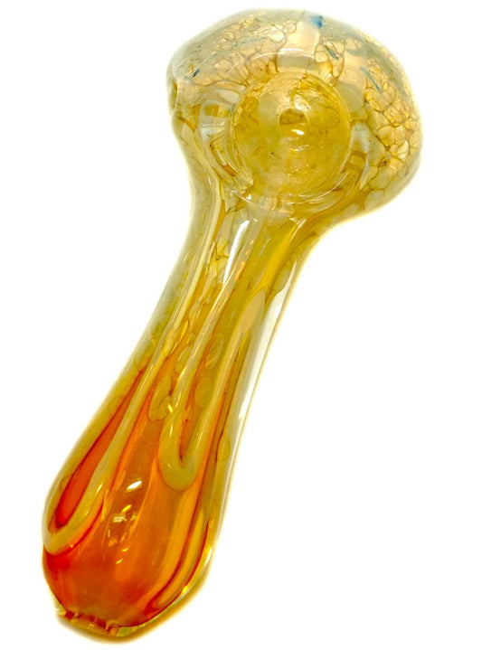 4" Unique Honeycomb Orange Glass Spoon Hand Pipe - Simple Glass Pipe