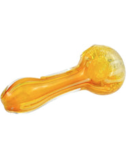 4" Unique Honeycomb Orange Glass Spoon Hand Pipe