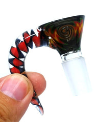 Glass on Glass 14mm Snake Tail Bowl - Simple Glass Pipe