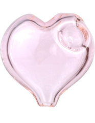 3" Pink Hearts Glass Spoon Pipe