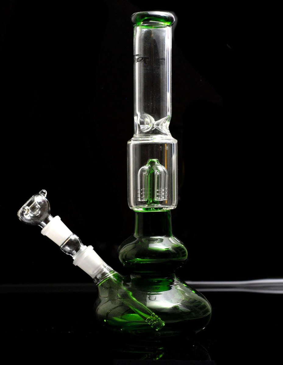 Tapoo 12" 4 arm tree percs ice pinch glass water pipe - Simple Glass Pipe