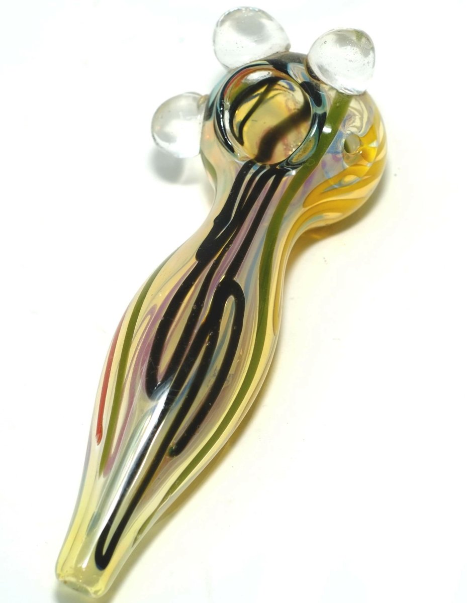 right-side carb glass spoon pipe with dot detail