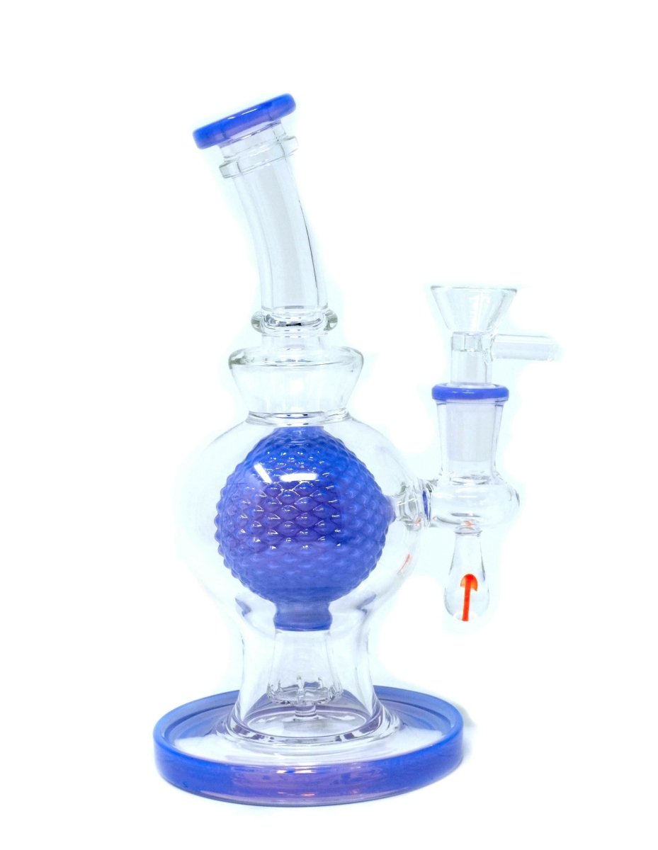 9" Glass Ball Design Water Bong PIpe - Close Out - Simple Glass Pipe