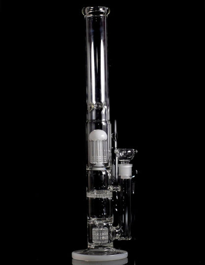 19-inch multi-perc clear glass water pipe with 8-arm tree