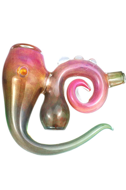 tentacle-themed glass hand pipe side view