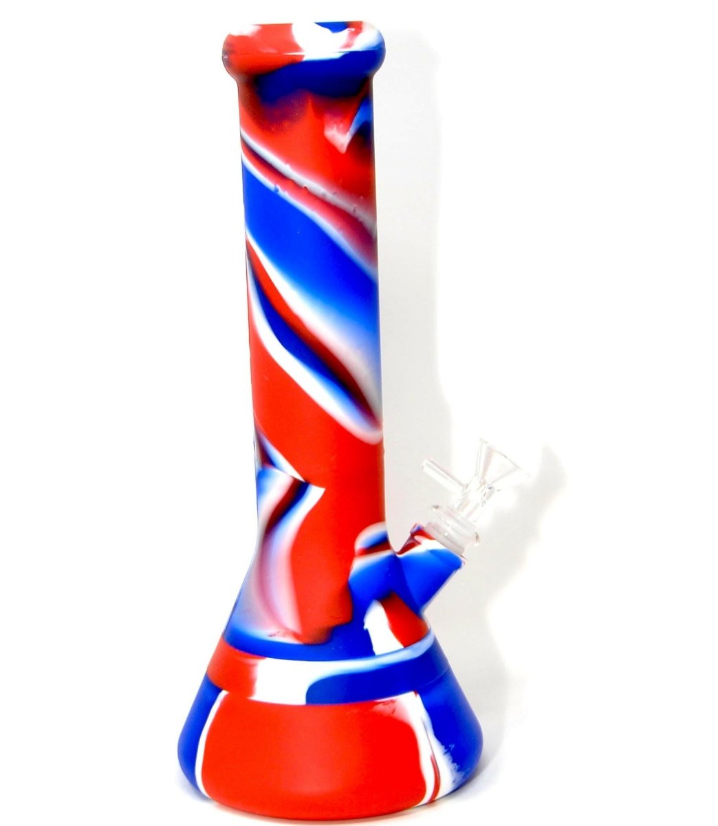 12" Silicone Beaker Water Pipe with Removable Base - Simple Glass Pipe