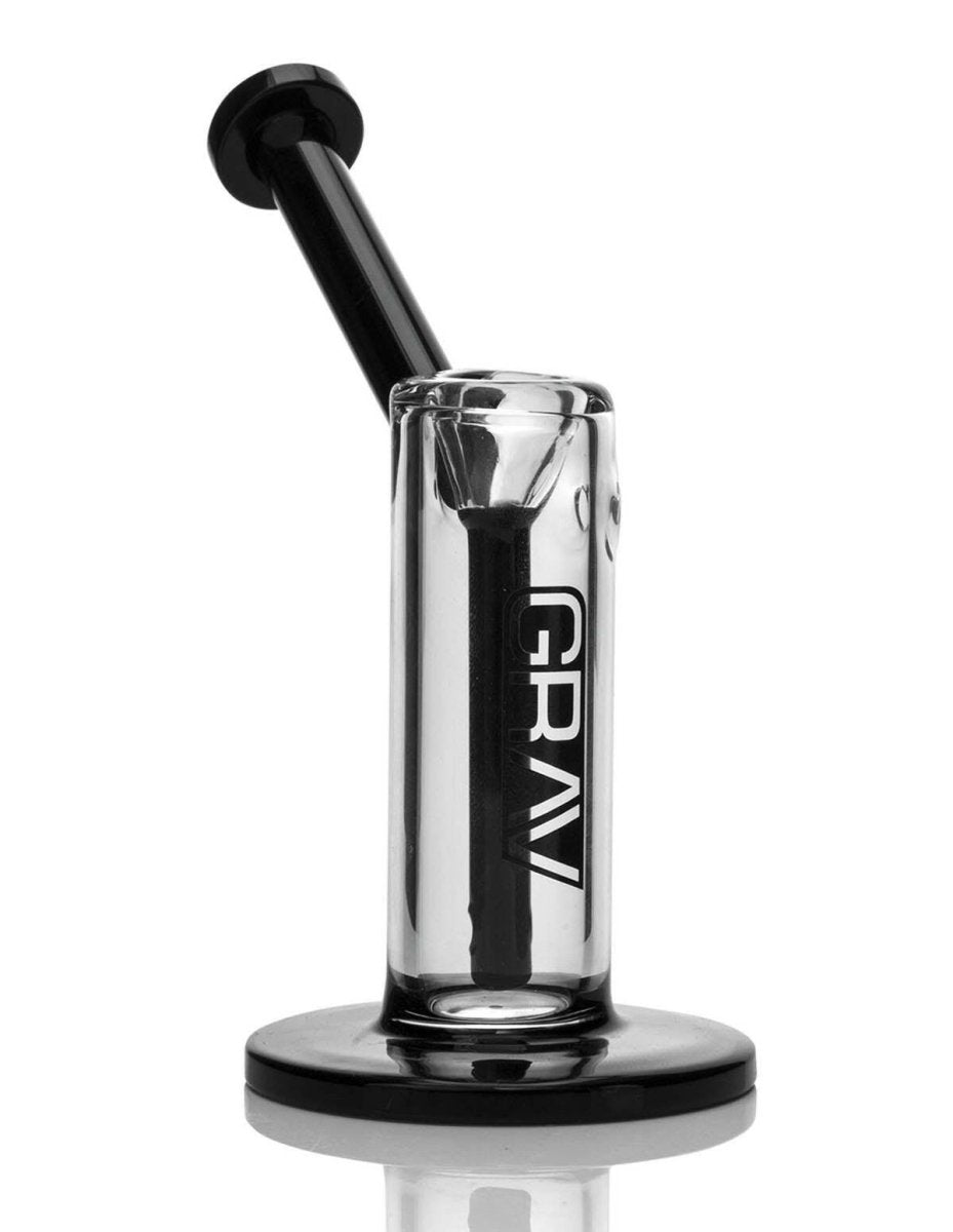 6"GRAV® Small Upright Bubbler - Black Accents - Simple Glass Pipe