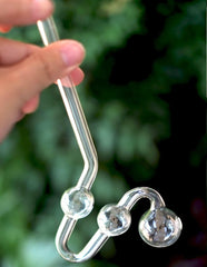 8" Bent Glass Water Dog Oil Burner Pipe, 3 chambers 1ct - Simple Glass Pipe