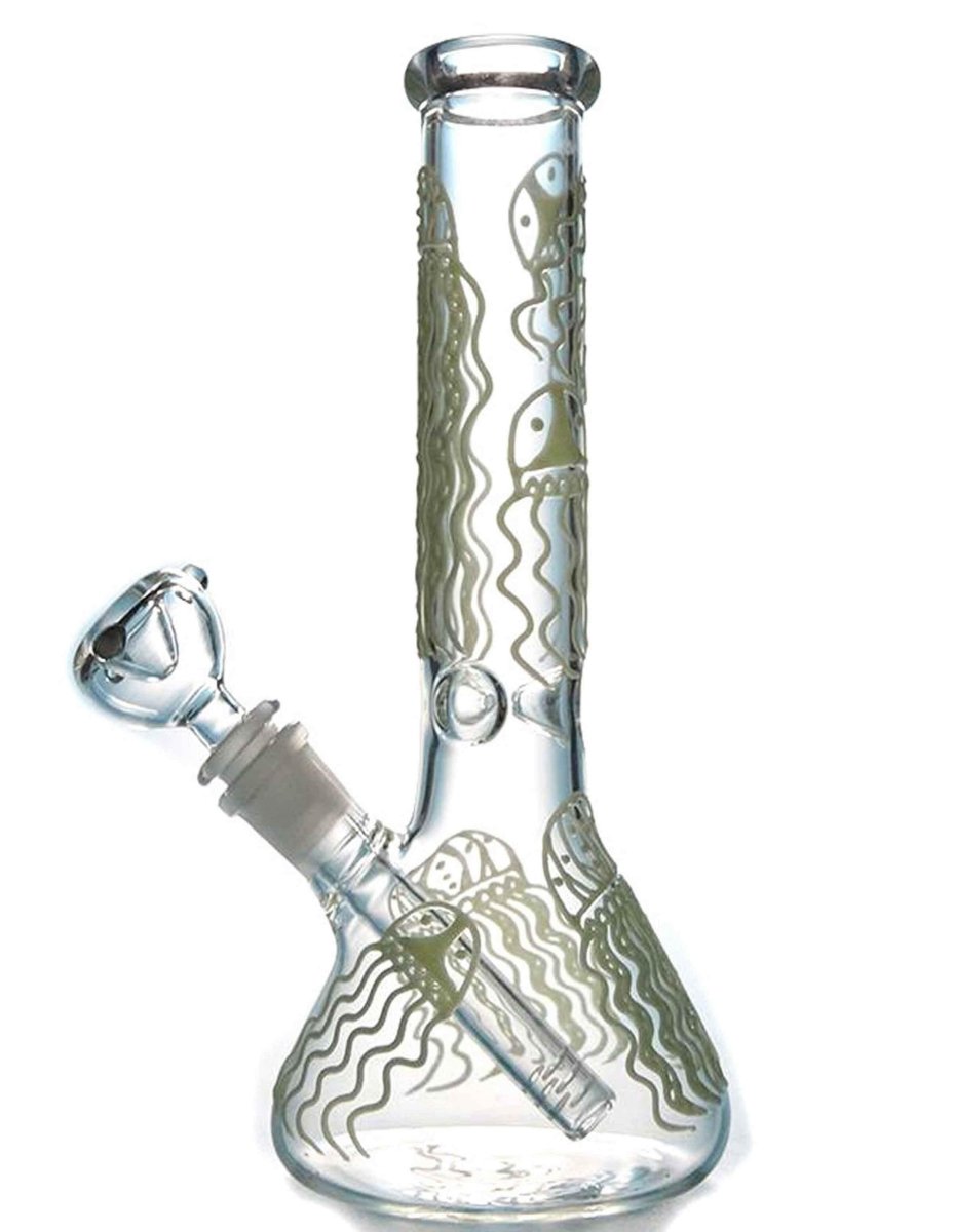 10-inch glow-in-the-dark jellyfish beaker bong