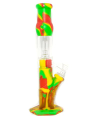 13" Silicone & Glass Water Pipe with Percs - Simple Glass Pipe