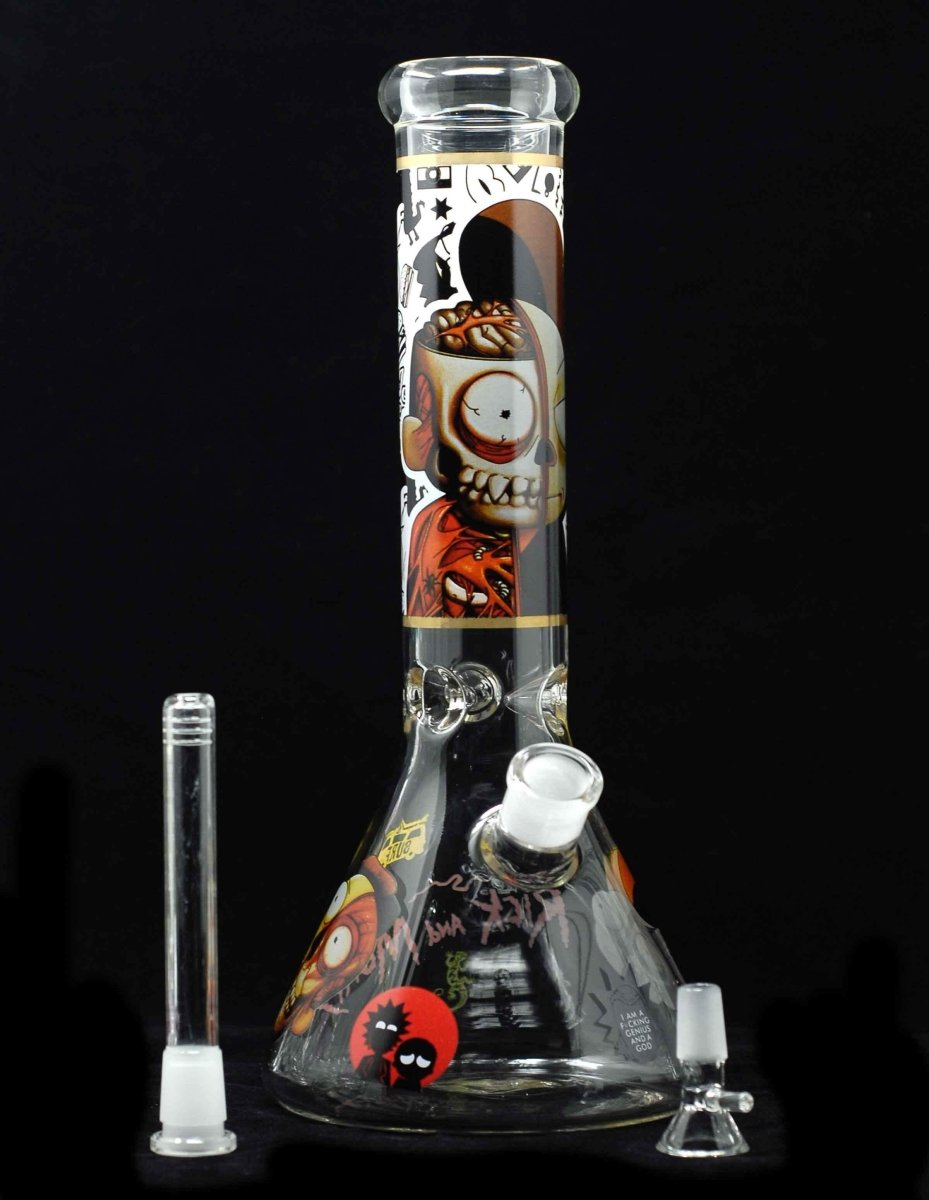 14" RM Jumbo Heavy Duty Glass Water Bong Pipe - Simple Glass Pipe