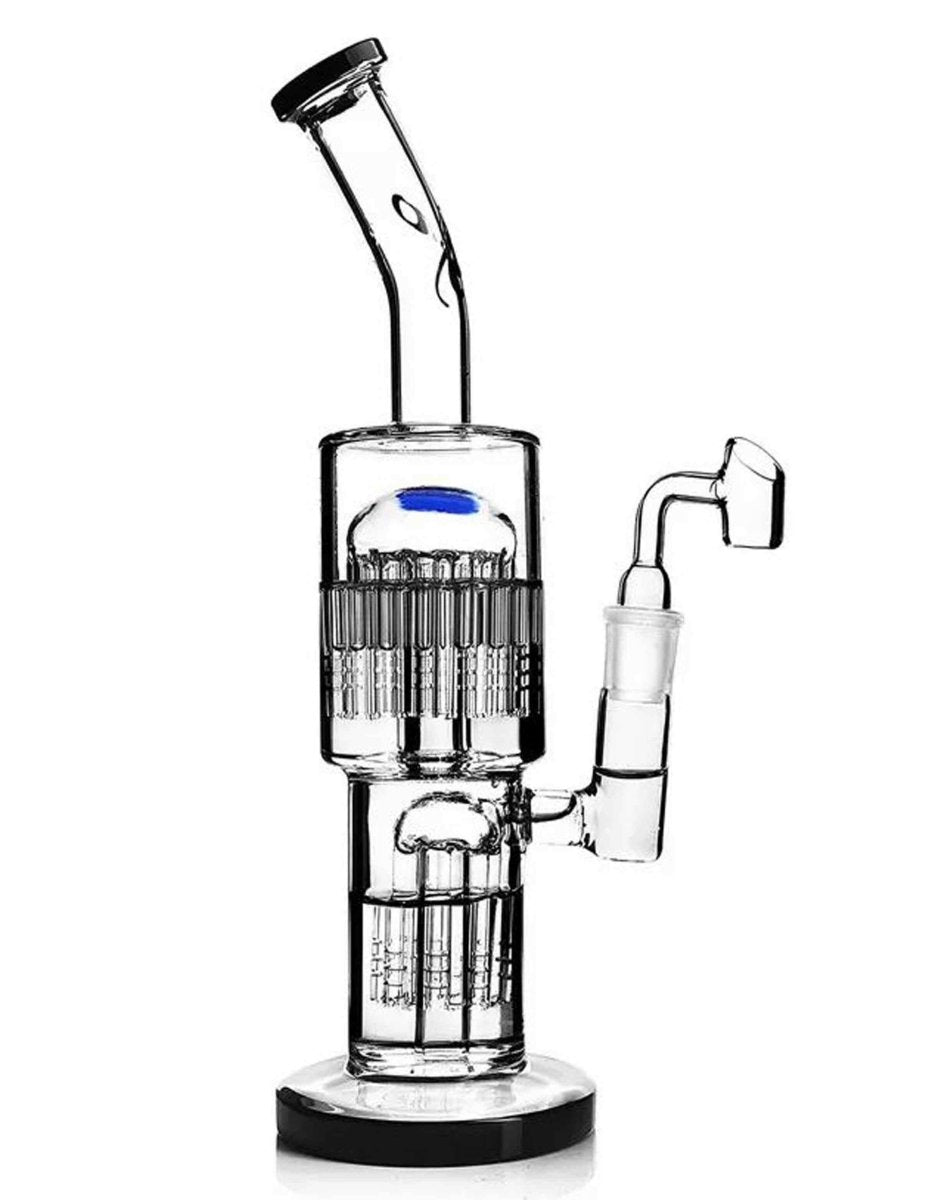 11-inch straight dual-layer arm-tree glass water pipe