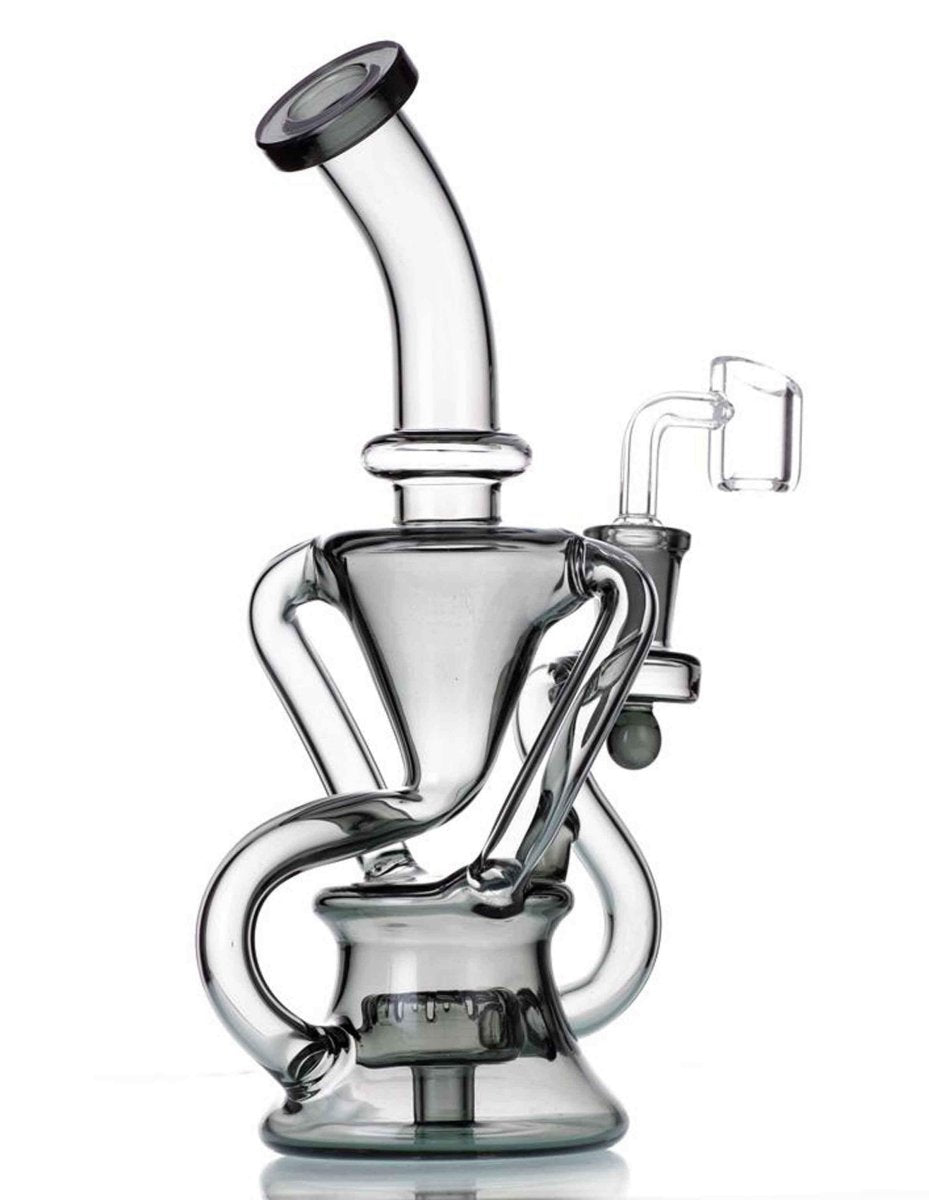 Dark gray recycler glass rig alternate view