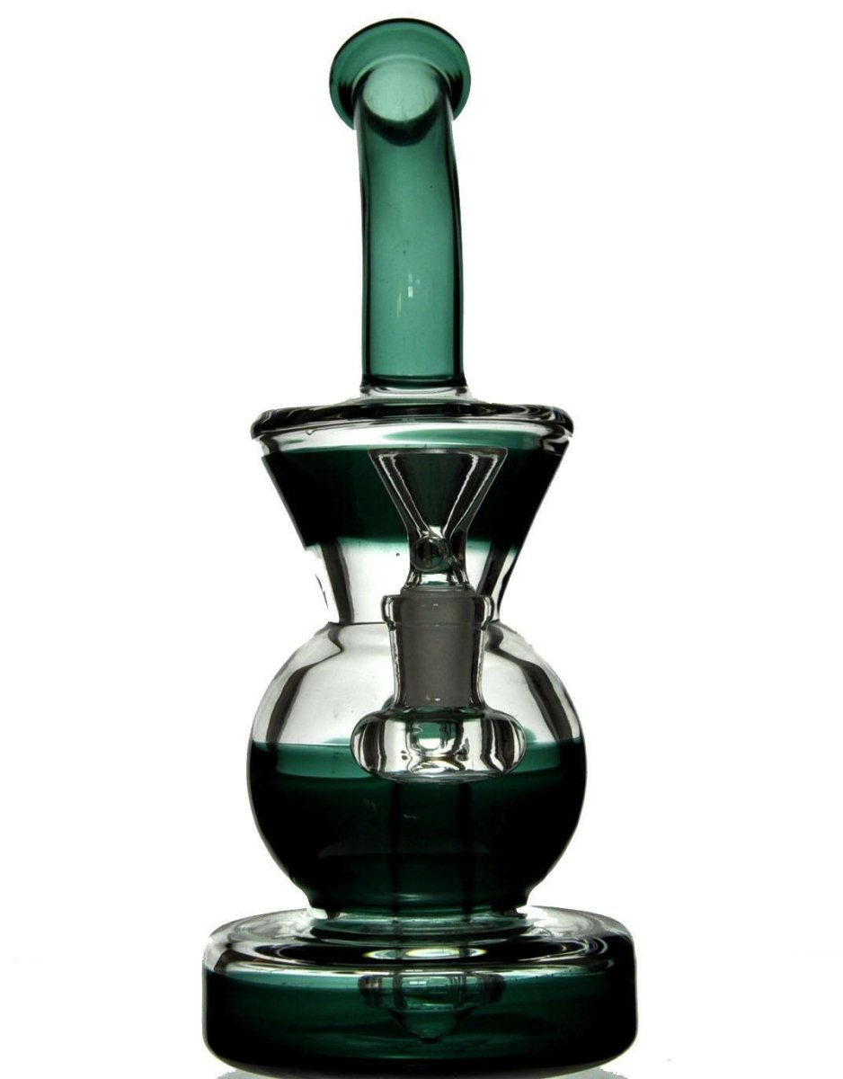 10" Green Round Base Glass Bong - Simple Glass Pipe