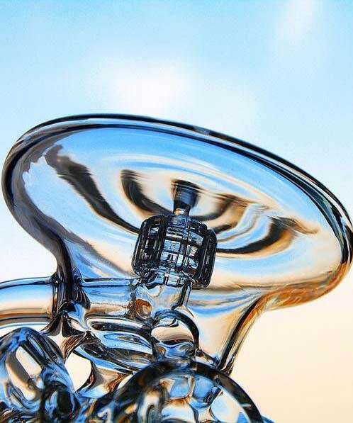 Vortex glass dab rig circulation pathway alternate view