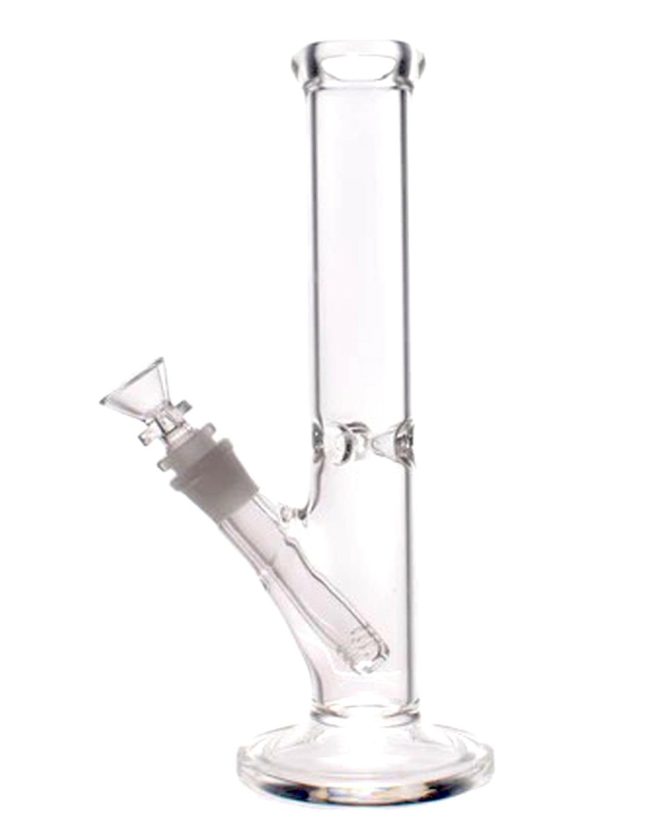 10” Thick Straight Glass Water pipe Bong with ice Pinch - Simple Glass Pipe