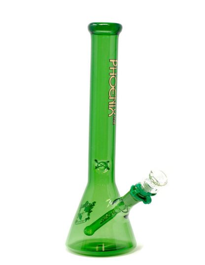 13.5-inch green Phoenix beaker glass water pipe