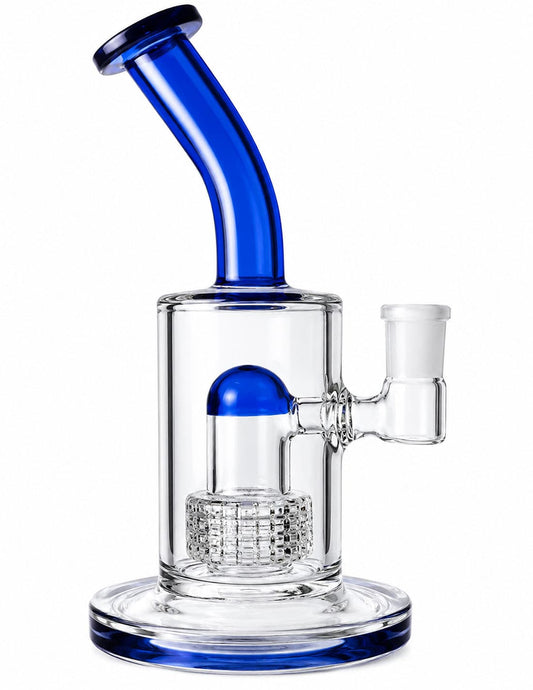 9" Matrix Perc Glass Bong – Curved Color Neck