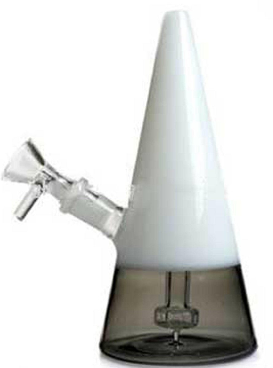 7-inch black and clear cone glass water pipe with showerhead perc