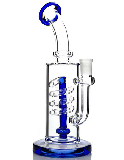 10-inch straight tube glass water pipe with spiral percolator