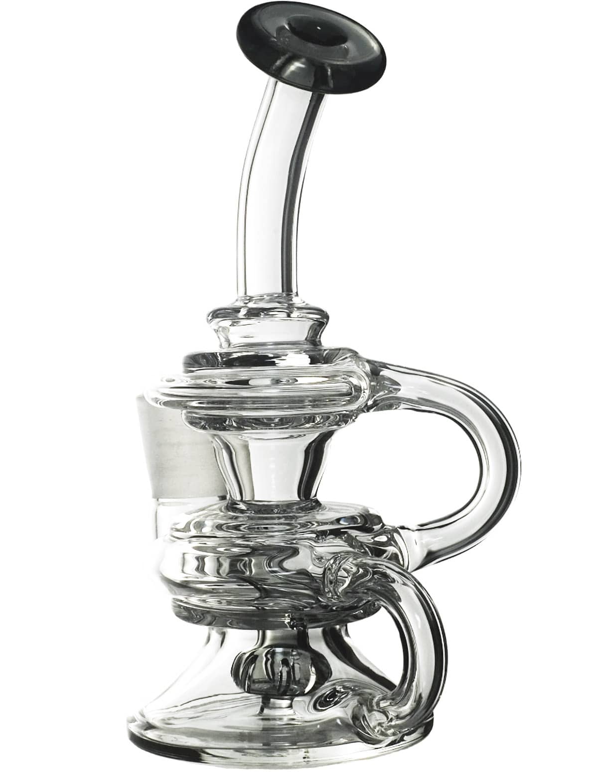 Compact recycler bong with small internal percolator