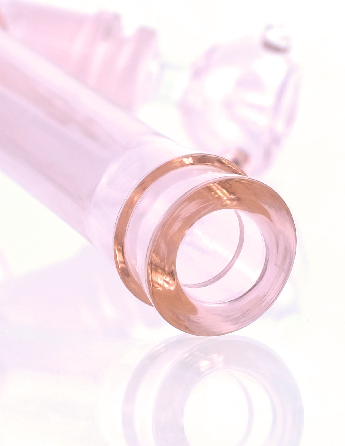 pink beaker bong side view