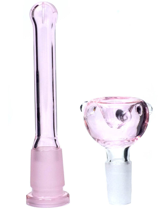 10" Pink Glass Water Bong Pipe