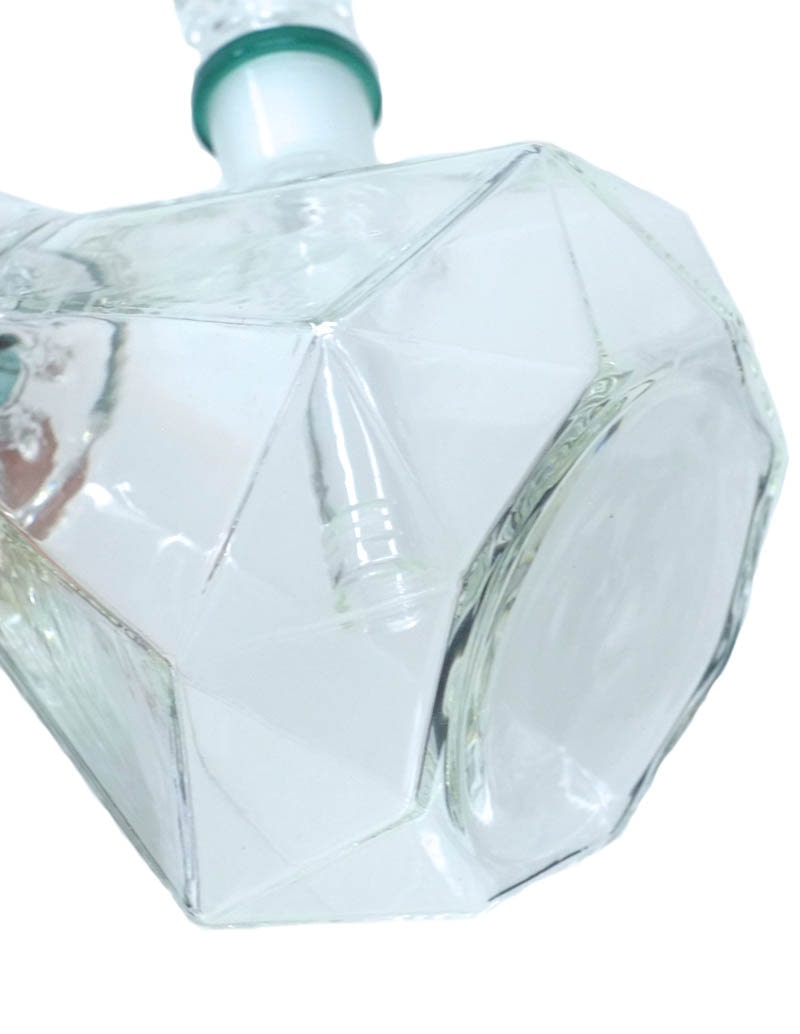 clear and green octagon base glass bong