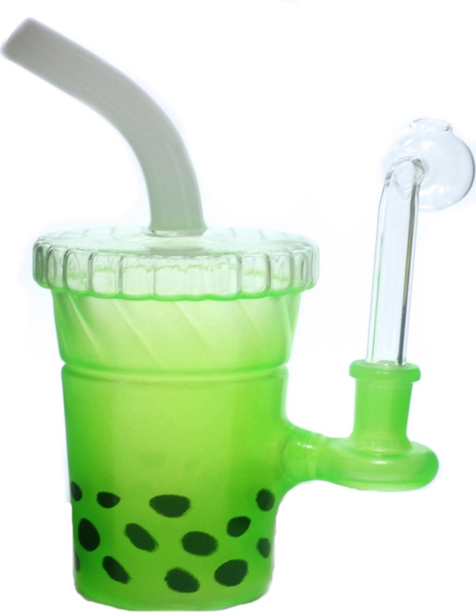 5" Bubble Tea Glass Oil Buner Bubbler Pipe - Simple Glass Pipe