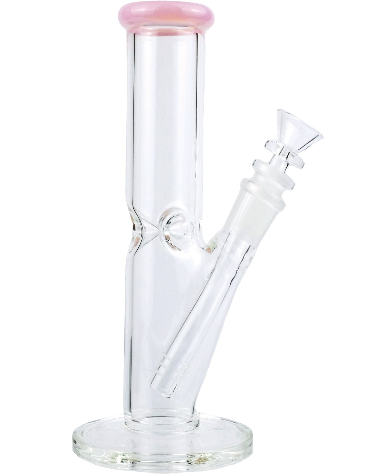 8-inch pink straight glass water pipe with 18mm joint