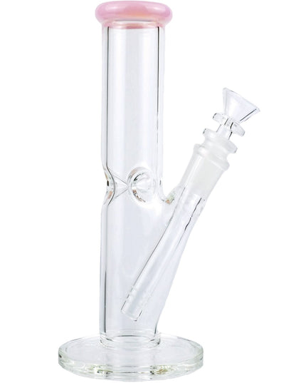 8-inch pink straight glass water pipe with 18mm joint