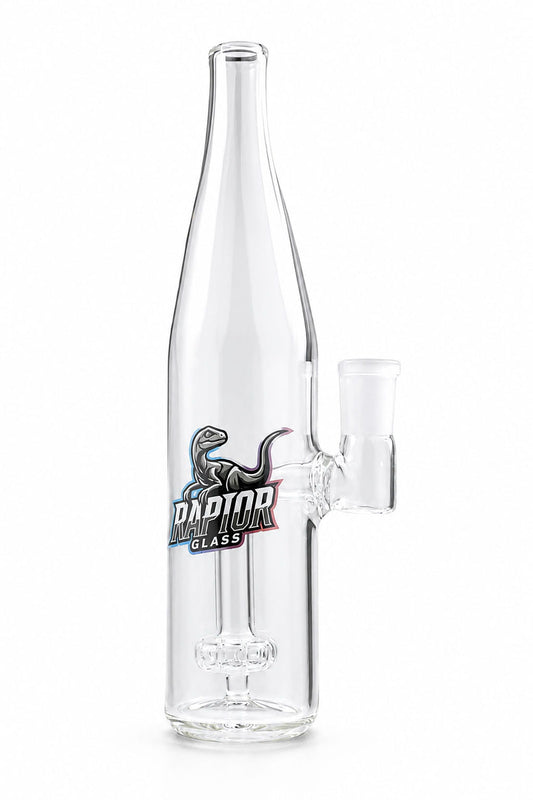 7.5-inch bottle-shaped RaptorGlass perc bong with side joint
