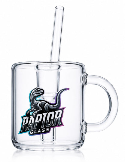 3-inch RaptorGlass mini mug bubbler with handle