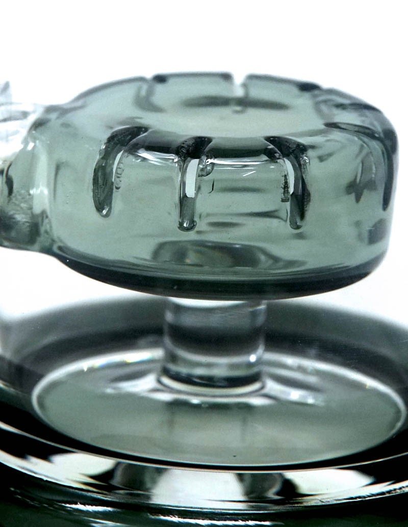 Heavy straight glass water pipe with bent neck and matrix perc