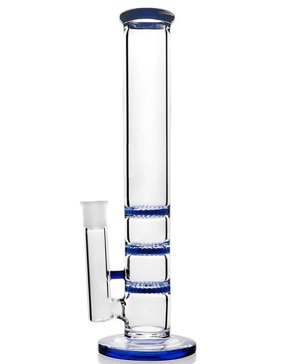 11" Glass 3 layer Honeycomb Perc with Ice Pinch Water pipe - Simple Glass Pipe