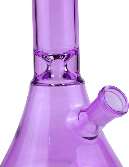 10" Lavender Glow Beaker Glass Water Pipe – Classic Straight Tube Edition