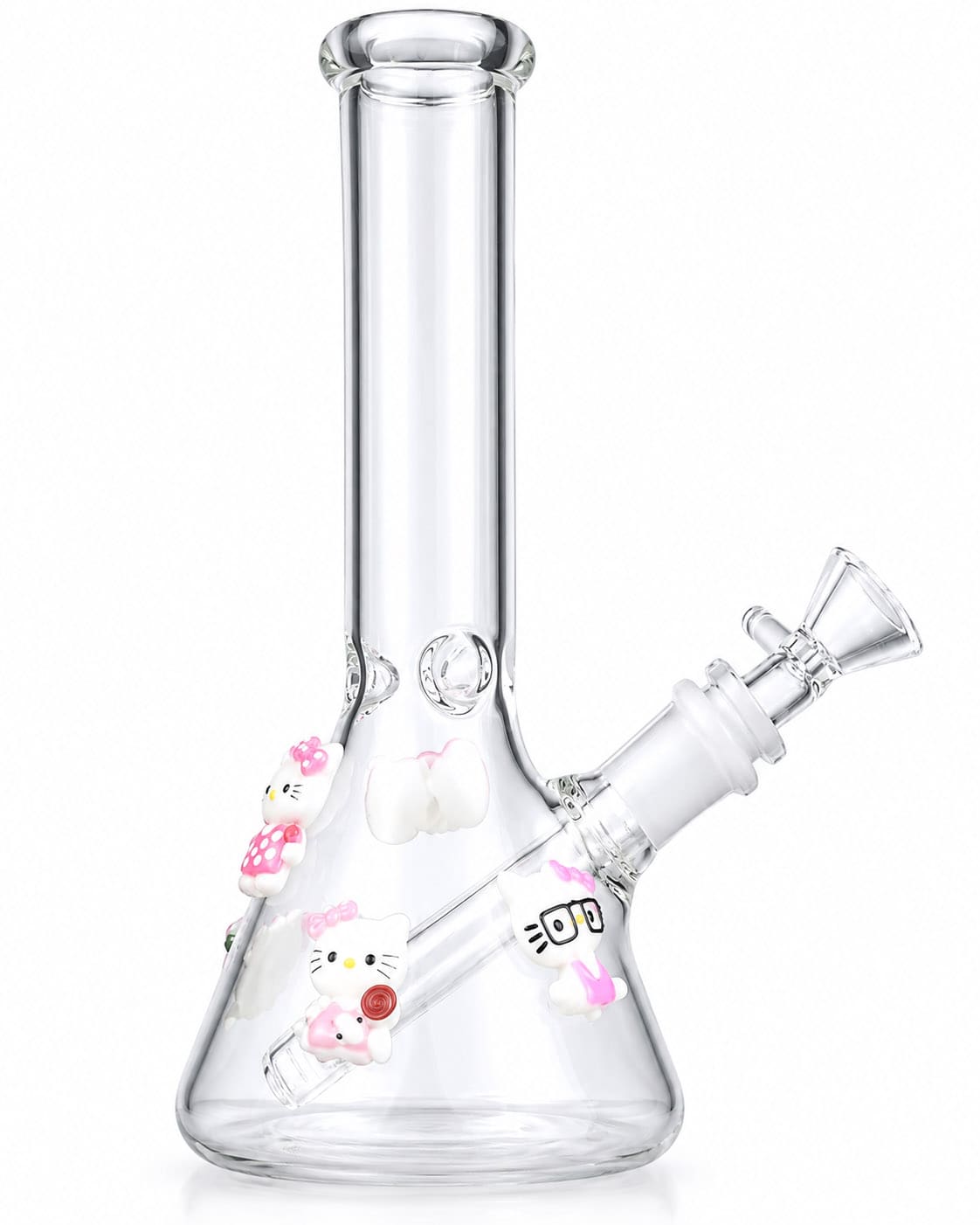 8-inch character beaker bong with decorative accents