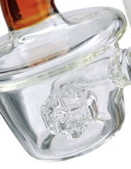 7"🍄 Amber Forest Mushroom Recycler Bong – Small Piece, Big Personality