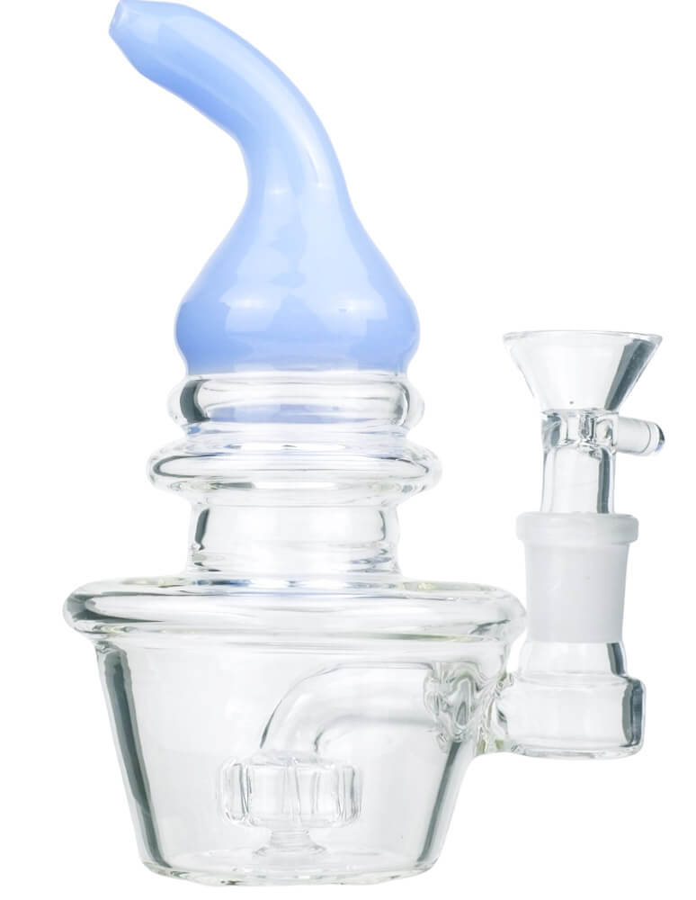Blue twist glass water pipe alternate view