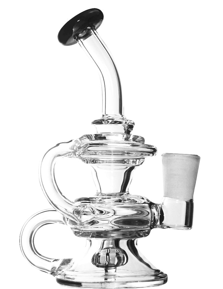 5-inch mini clear recycler glass bong with 14mm joint