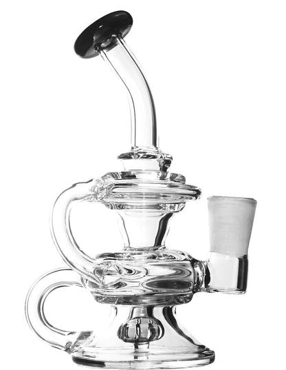 5-inch mini clear recycler glass bong with 14mm joint