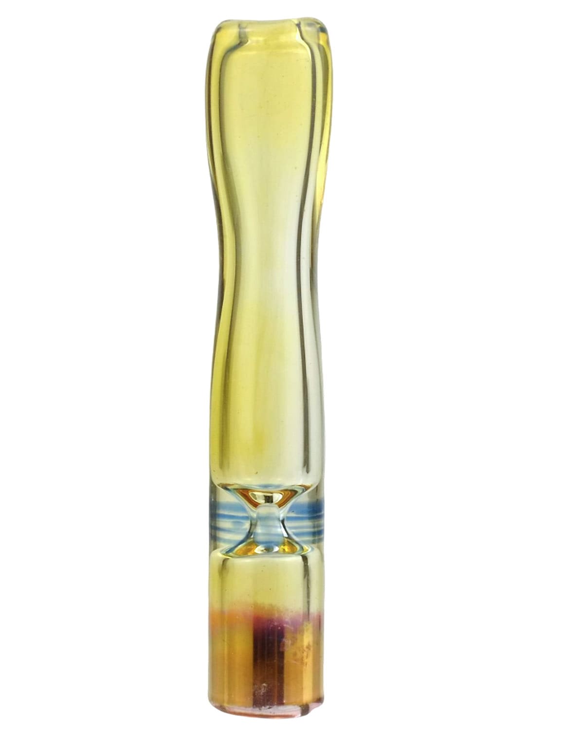 Set of two 3-inch gold glass chillum pipes
