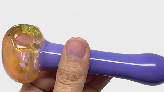 5" Dot Purple Glass Spoon Pipe