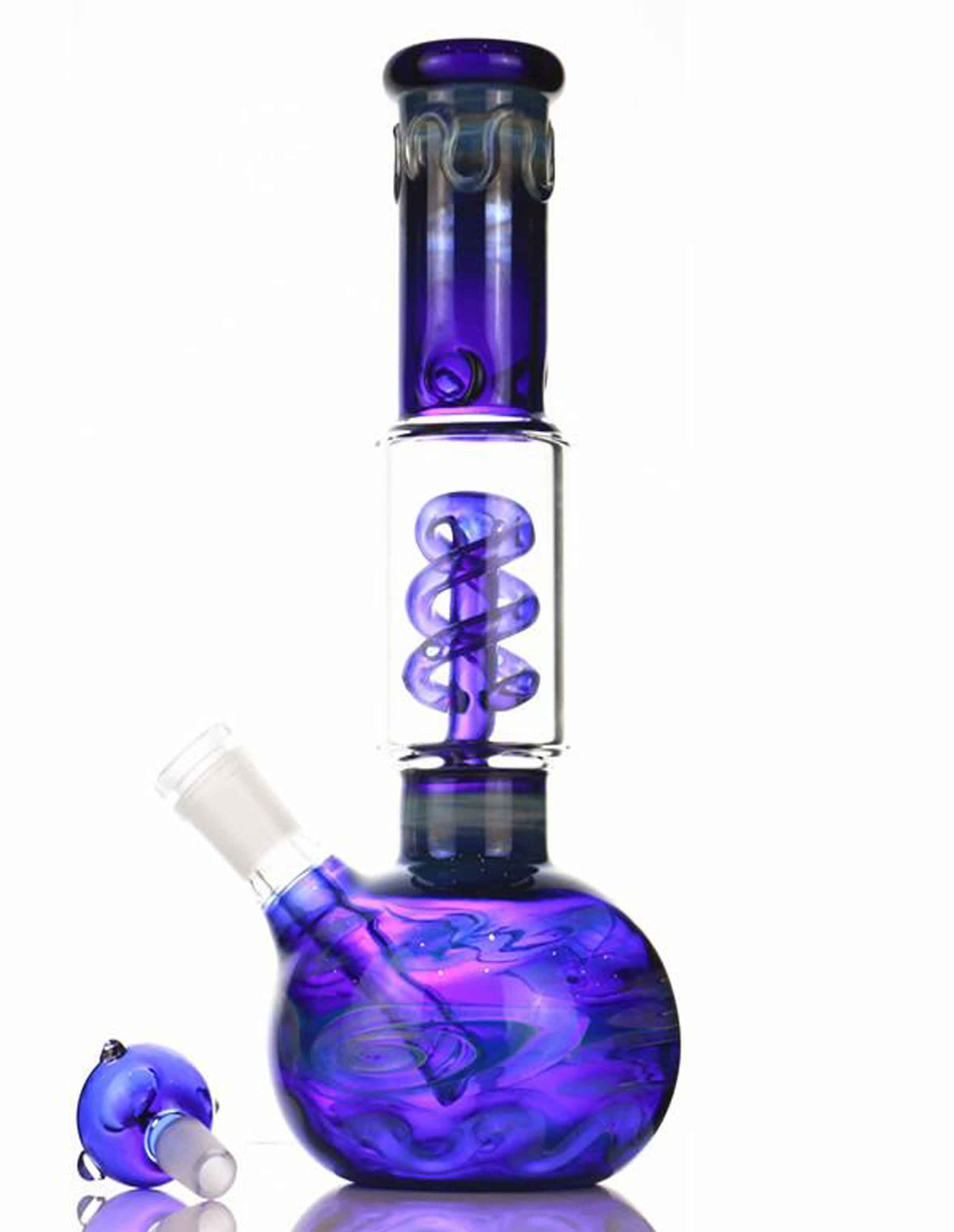 14" Glass Round Base Water Pipe Bong