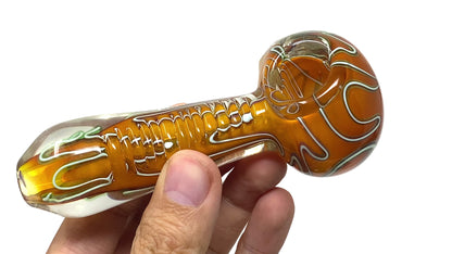 5" Red Swirl Heavy Glass Hand Pipe – 150–160g