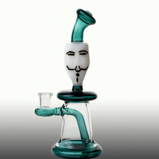 9" V for vendetta Glass Water Pipe - Simple Glass Pipe