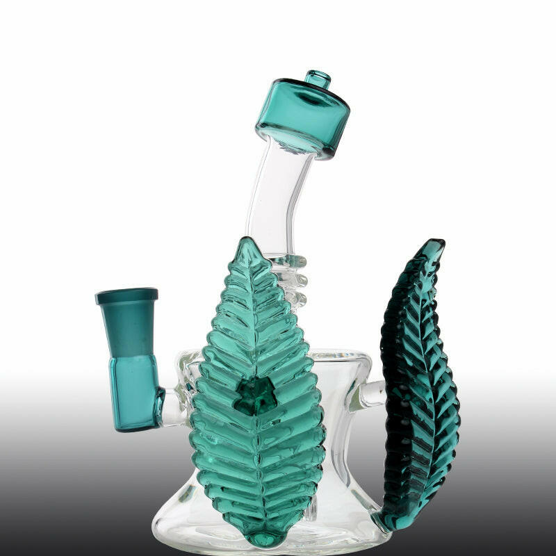 7" Leaf Glass Water Pipe Bend Neck - Simple Glass Pipe