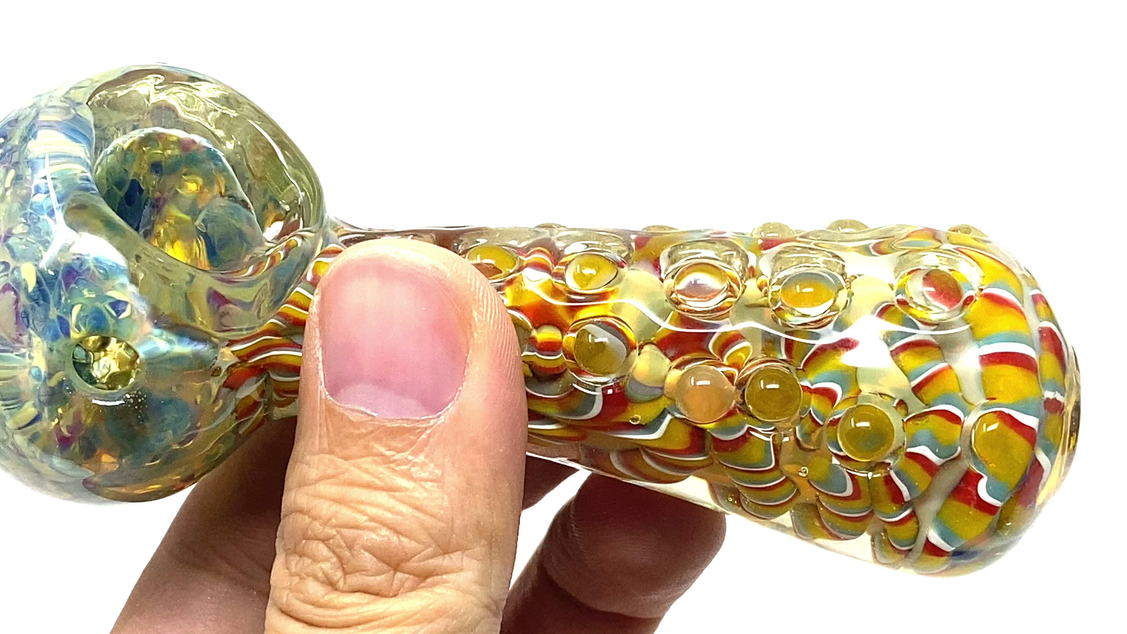 4.5" Heavy Dots Glass Spoon Hand pipe