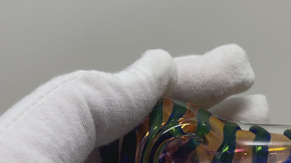 4" Purple Stripe Thick Glass Spoon Hand Pipe