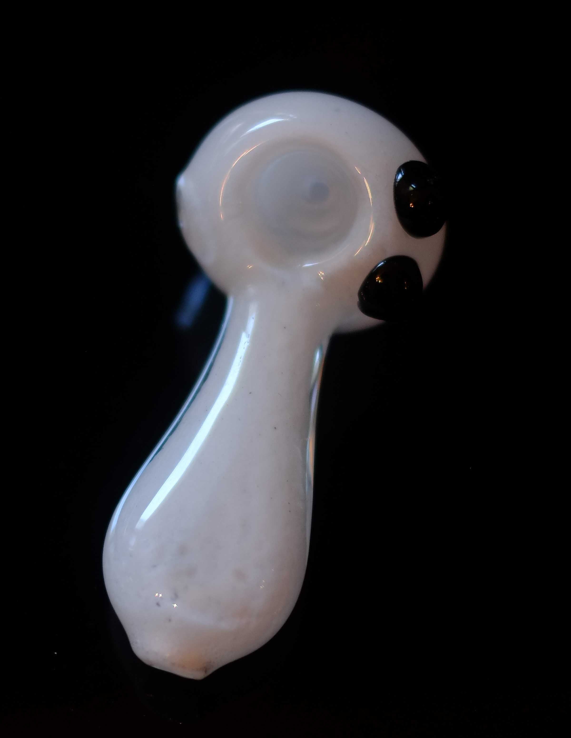 3" White Frit Glass Spoon Pipe